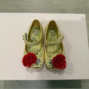 Mini Melissa Kids Sandals - Yellow with Red Rose